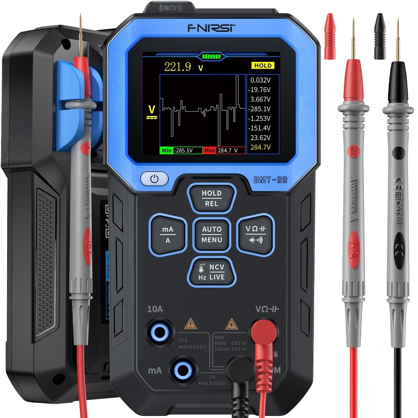 Rechargeable True RMS Multimeter Oscilloscope Graphing Automotive Meter