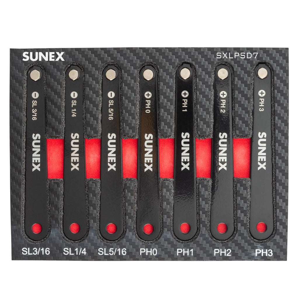 SUNEX SXLPSD7 7-Piece Low-Profile Diamond-Coated Screwdriver Set