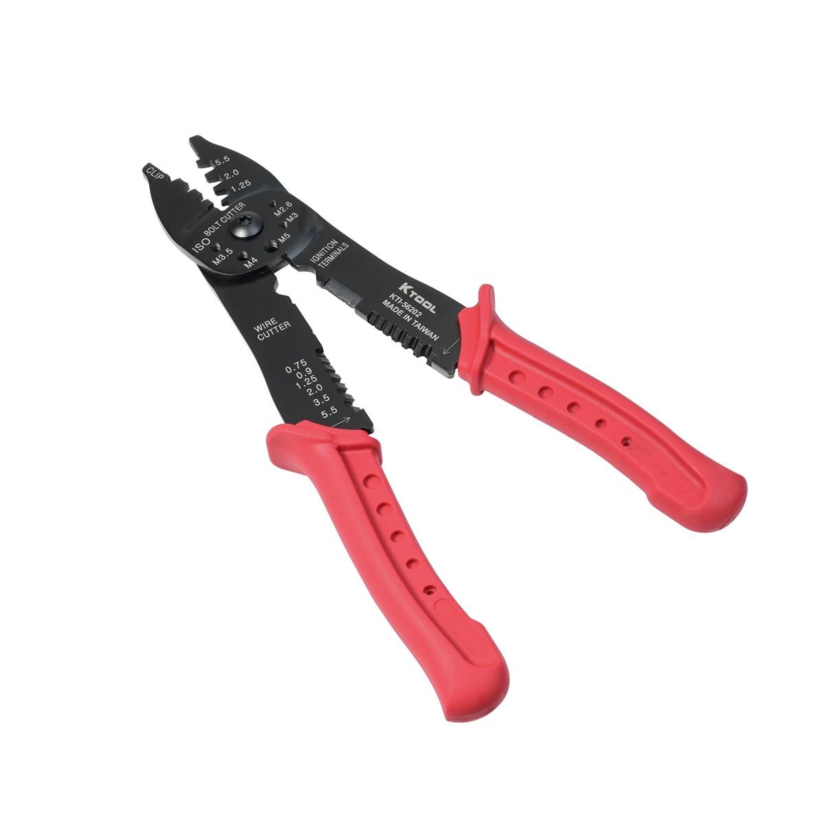 K Tool International 56202 8.5-Inch Multi-Purpose Crimper & Wire Stripper