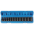 Grey Pneumatic 1213MSD 13-Piece 3/8" Drive Semi-Deep 6-Point Metric Impact Socket Set, 7mm-19mm