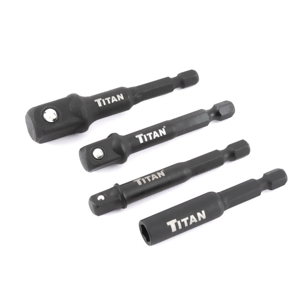 Titan 12002 4-Piece Impact Socket Adapter & Magnetic Bit Holder Set
