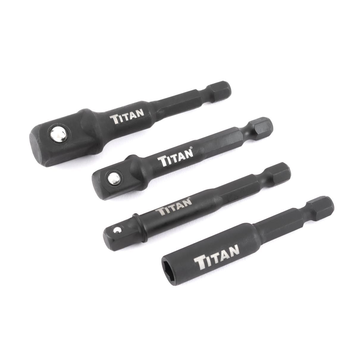 Titan 12002 4-Piece Impact Socket Adapter & Magnetic Bit Holder Set