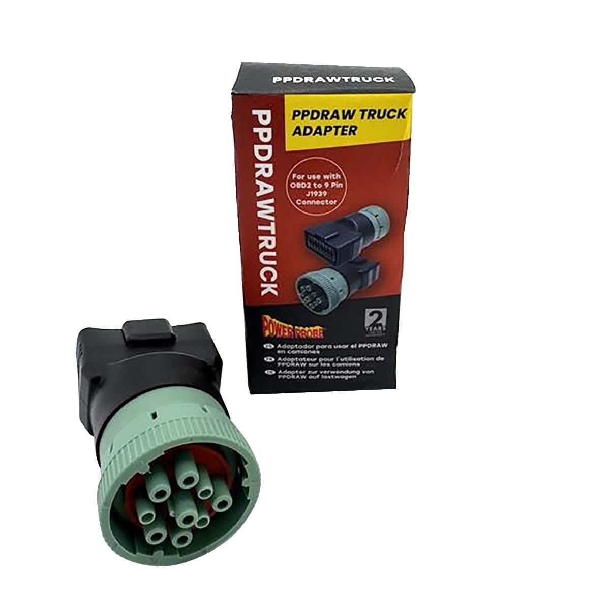 Power Probe PPDRAWTRUCK OBD2 to J1939 9-Pin Adapter for PPDRAW Parasitic Draw Monitor, Heavy-Duty Trucks