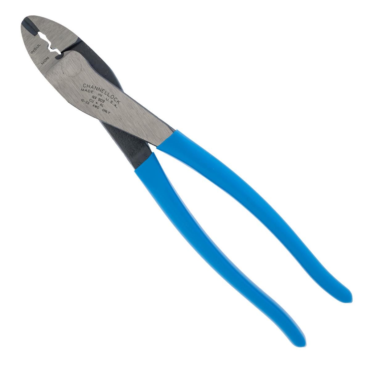 CHANNELLOCK 909 9.5" Crimping Pliers & Wire Cutter – 10-22 AWG – Made in USA