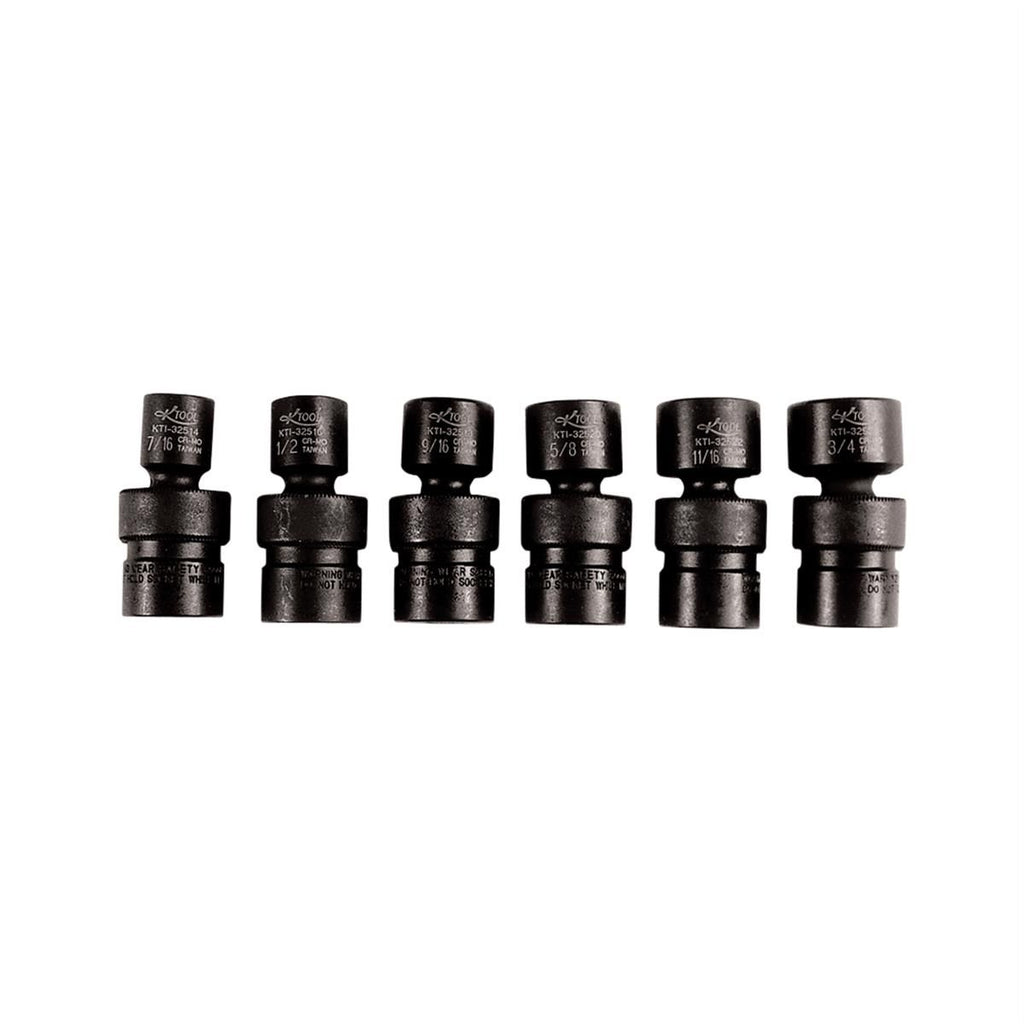 K Tool International 6-Piece 3/8" Drive SAE Flex Impact Socket Set – KTI32500