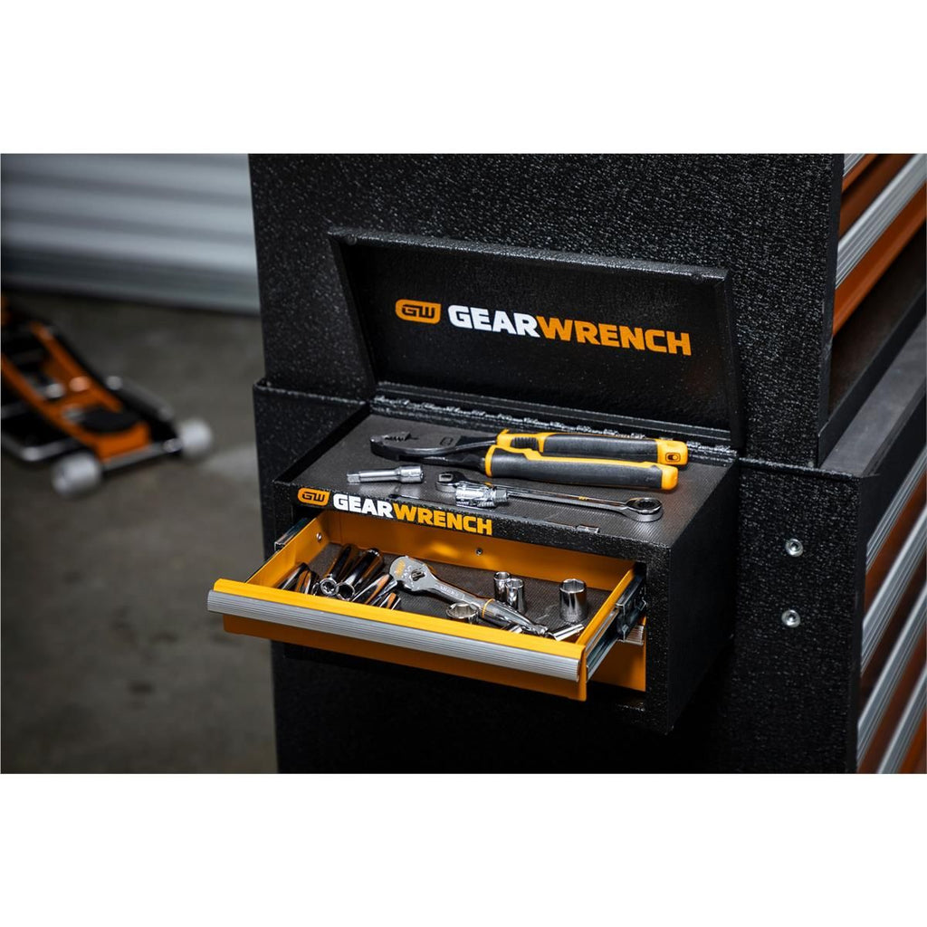 GEARWRENCH GWBXMINIS 11" 2-Drawer Steel Mini Toolbox – Orange & Black