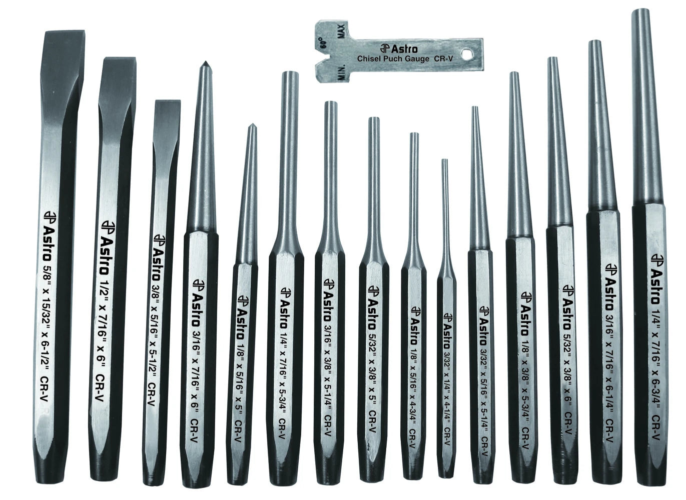 Astro Pneumatic 16-pc. Punch & Chisel Set - 1600
