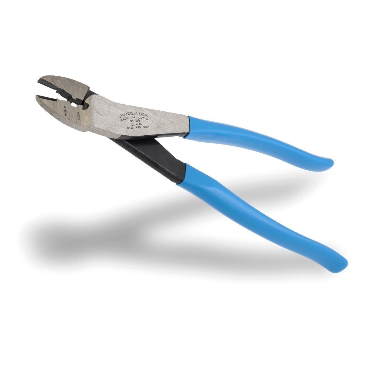 CHANNELLOCK 909 9.5" Crimping Pliers & Wire Cutter – 10-22 AWG – Made in USA