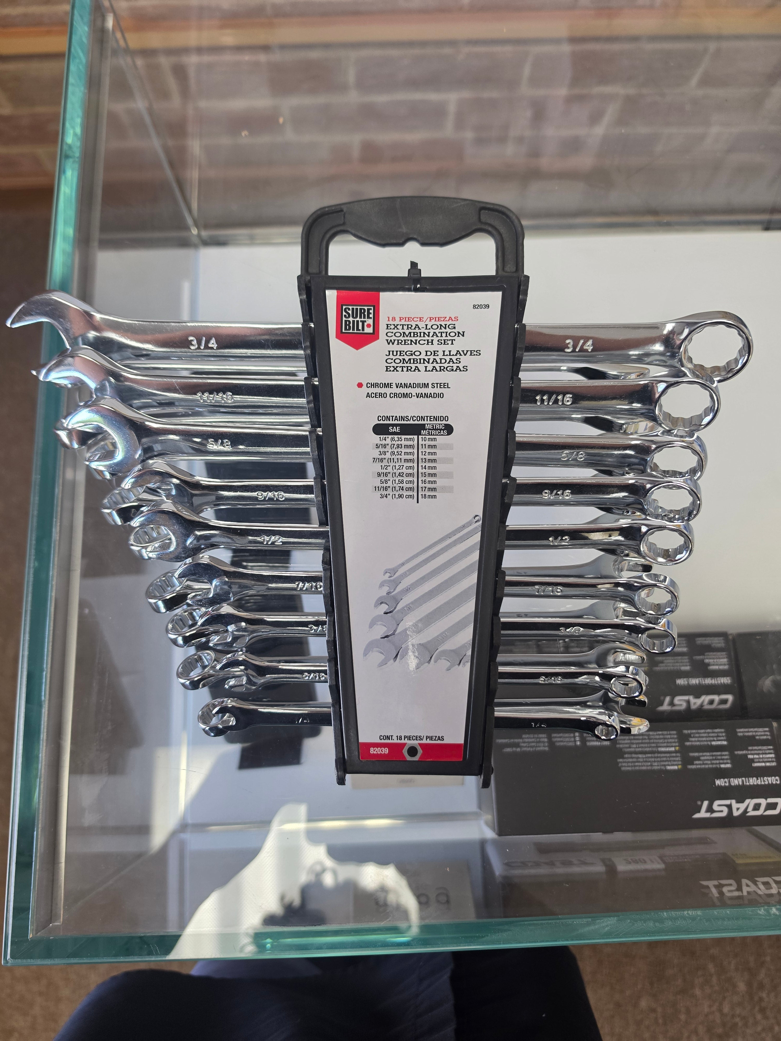 Surebilt Extra Long Combination Wrench Set 18 Piece