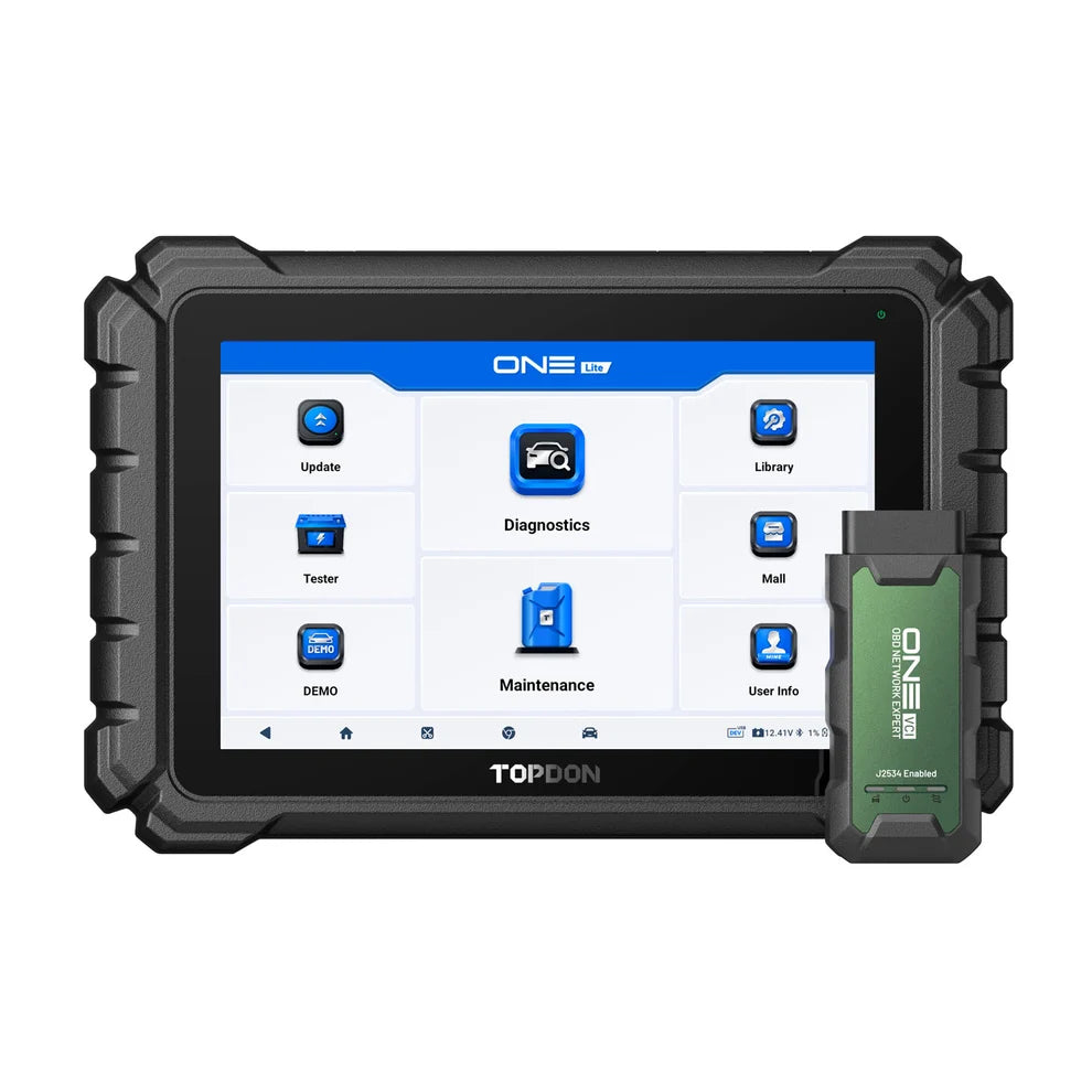 TOPDON ONE Lite Professional Automotive Diagnostic Scanner – 10.1" Tablet, J2534, ECU Coding & Topology Mapping