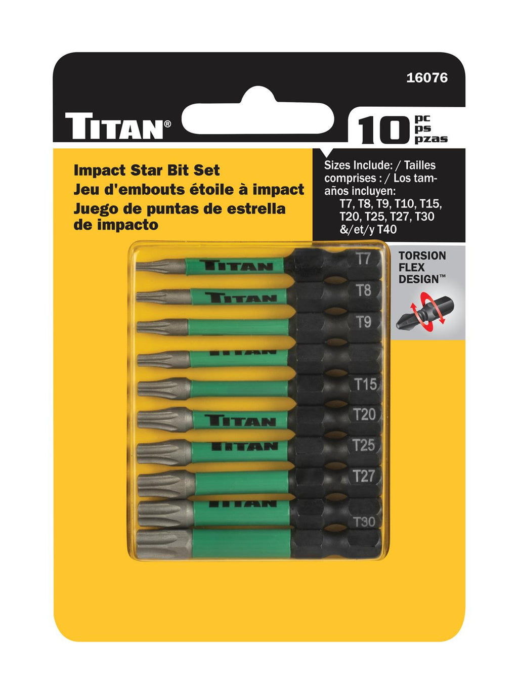Titan 10-Piece Impact Star Bit Sets 16076