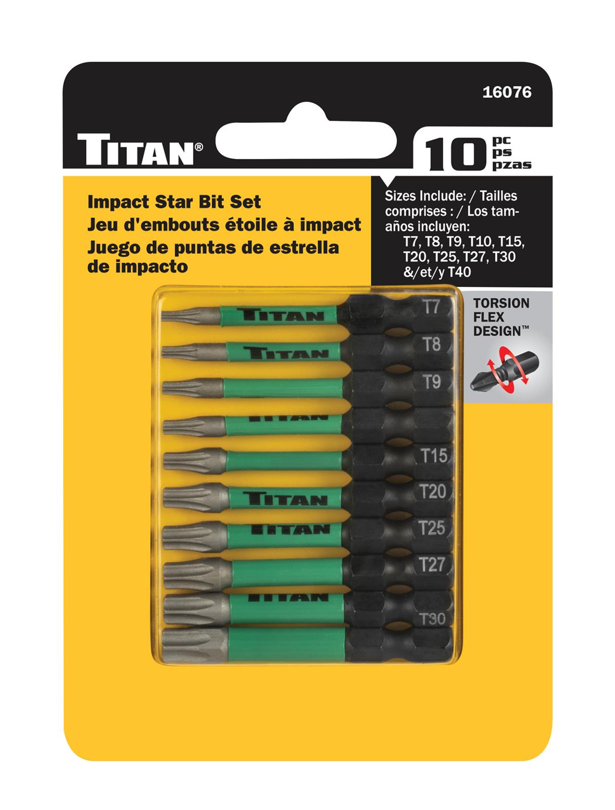Titan 10-Piece Impact Star Bit Sets 16076