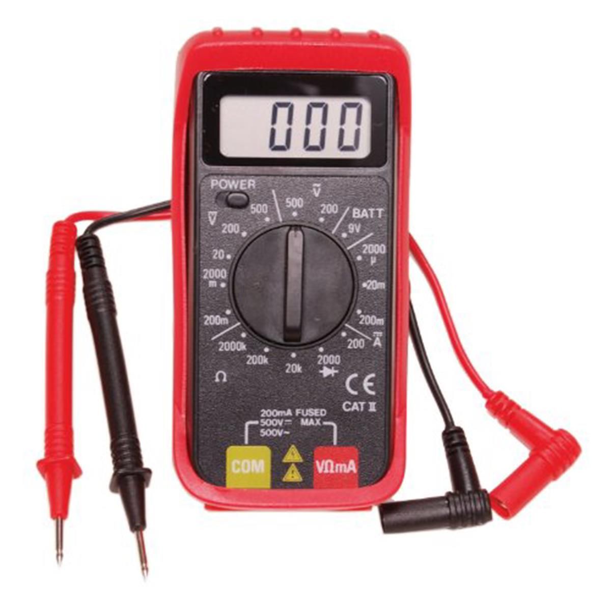 Electronic Specialties 501 Digital Mini Multimeter with Holster, 16 Ranges, Fuse Protected, Pocket Size