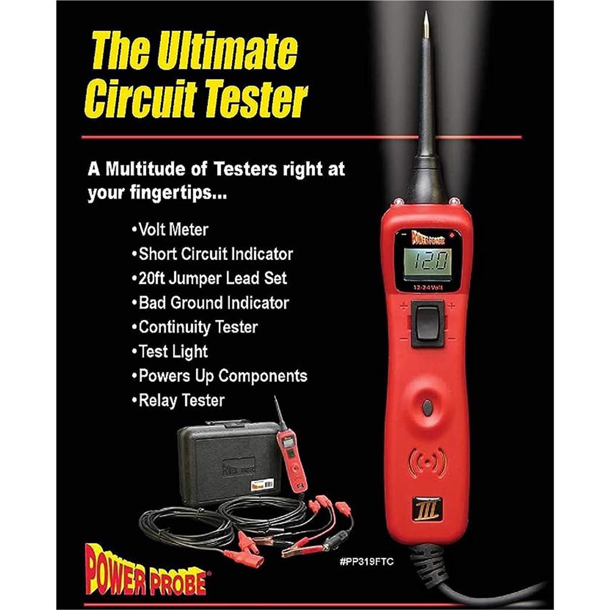 Power Probe III PPR319FTC-RED Automotive Circuit Tester Kit – Red