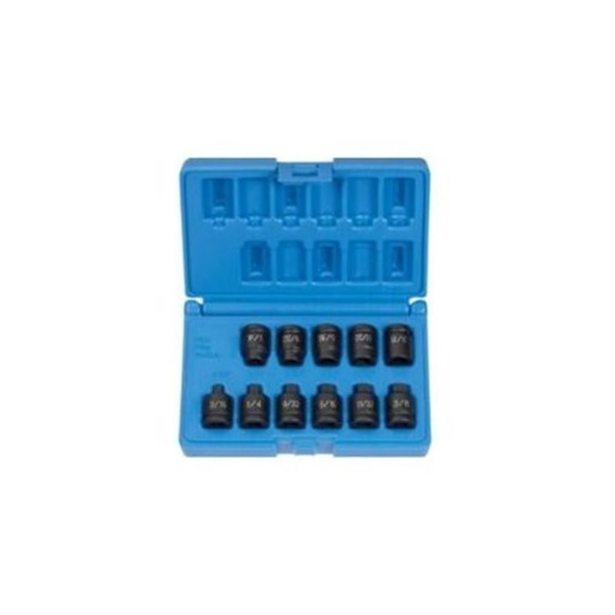 Grey Pneumatic 1211P 11-Piece 3/8" Drive SAE Pipe Plug Impact Socket Set