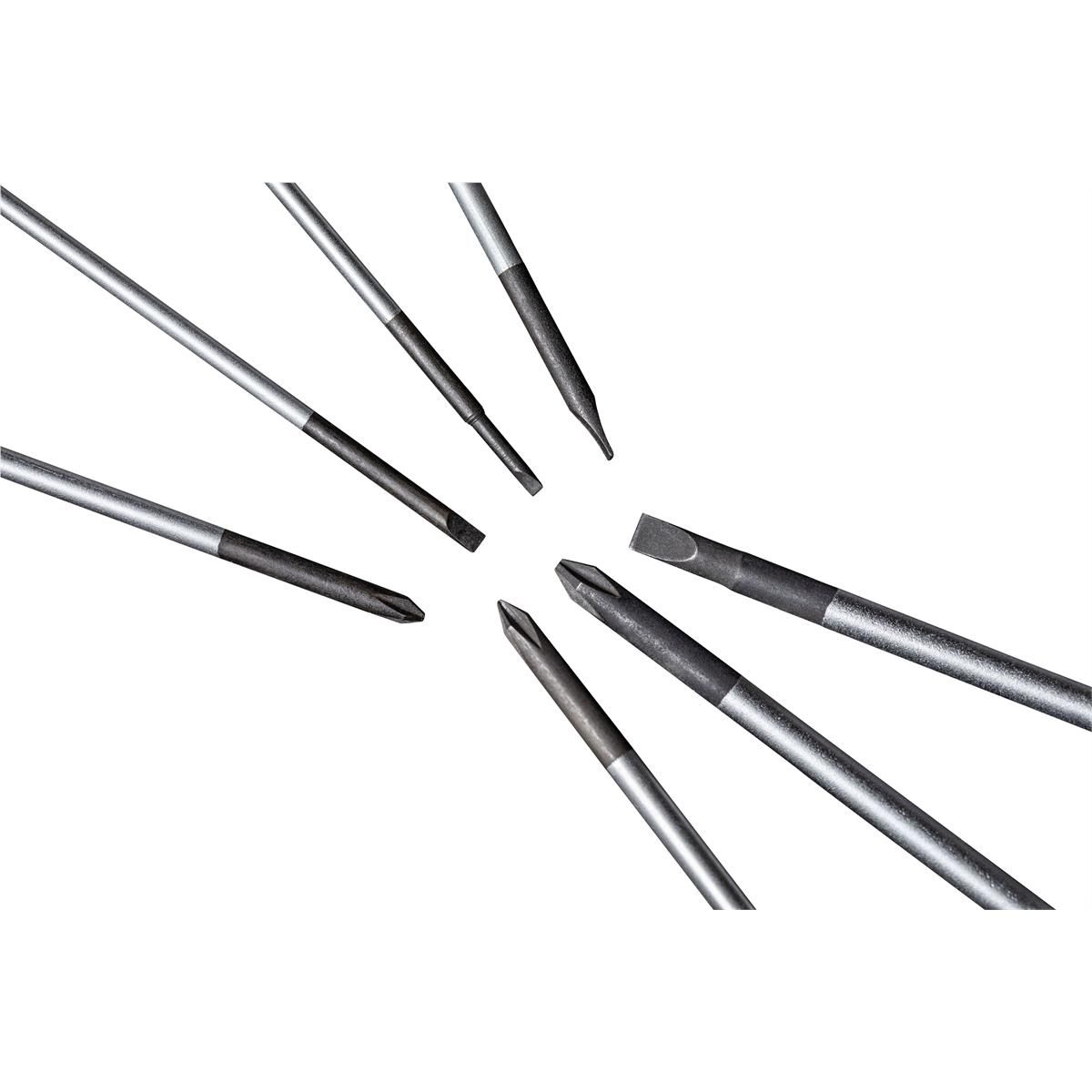 SUNEX SXPSD7 7-Piece Precision Phillips & Slotted Screwdriver Set with EVA Foam Tray